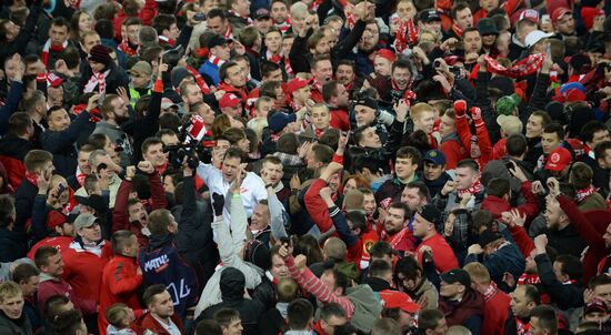 FC Spartak celebrates winning the Championship