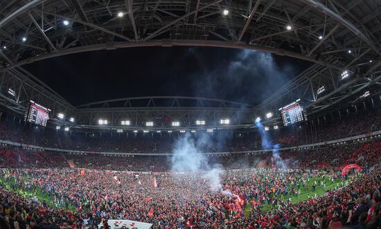 FC Spartak celebrates winning the Championship