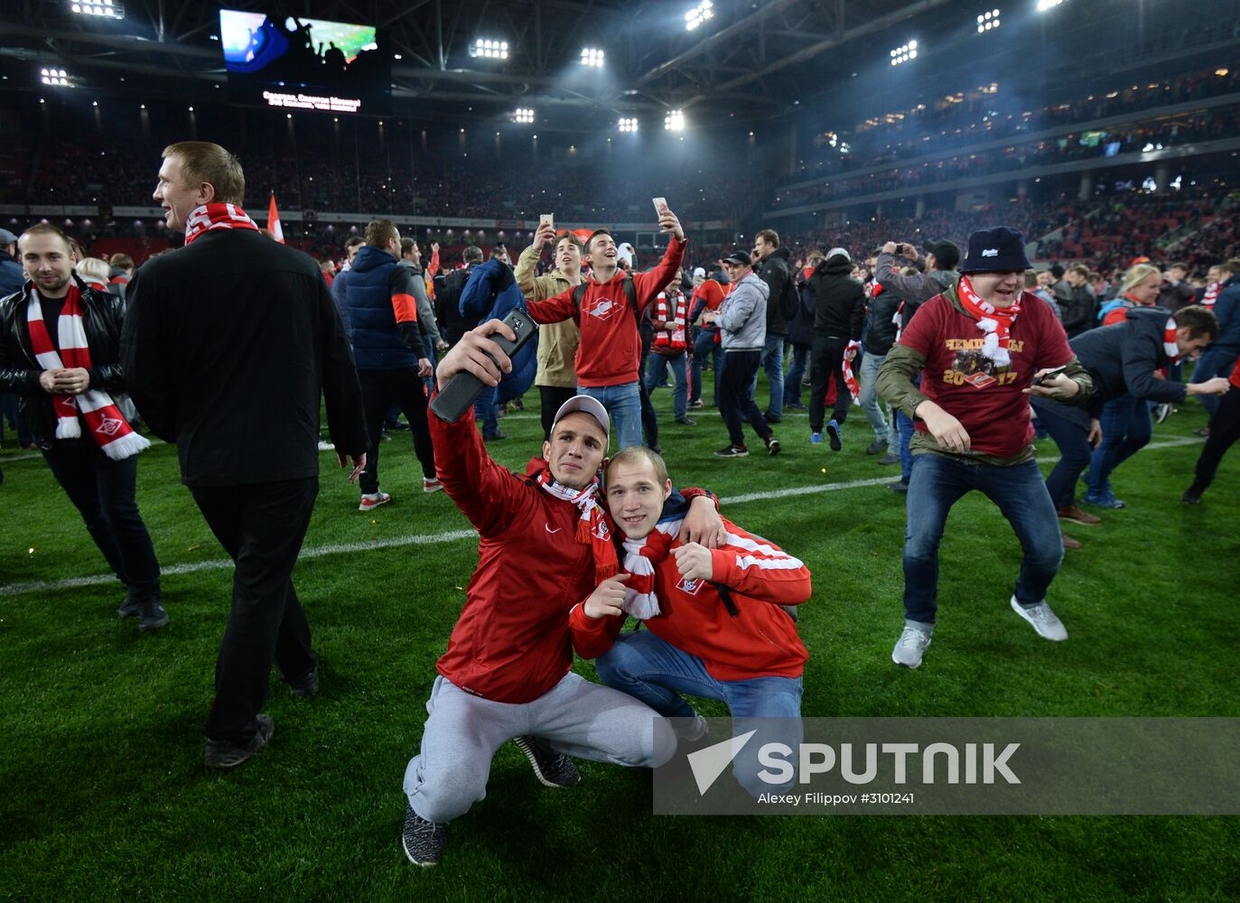 FC Spartak celebrates winning the Championship