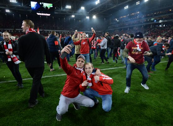 FC Spartak celebrates winning the Championship