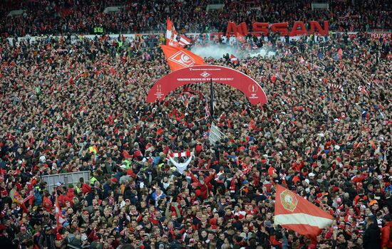 FC Spartak celebrates winning the Championship