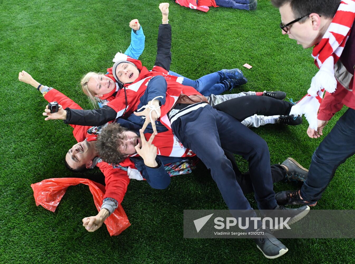 FC Spartak celebrates winning the Championship