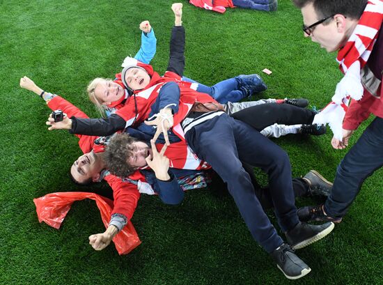 FC Spartak celebrates winning the Championship