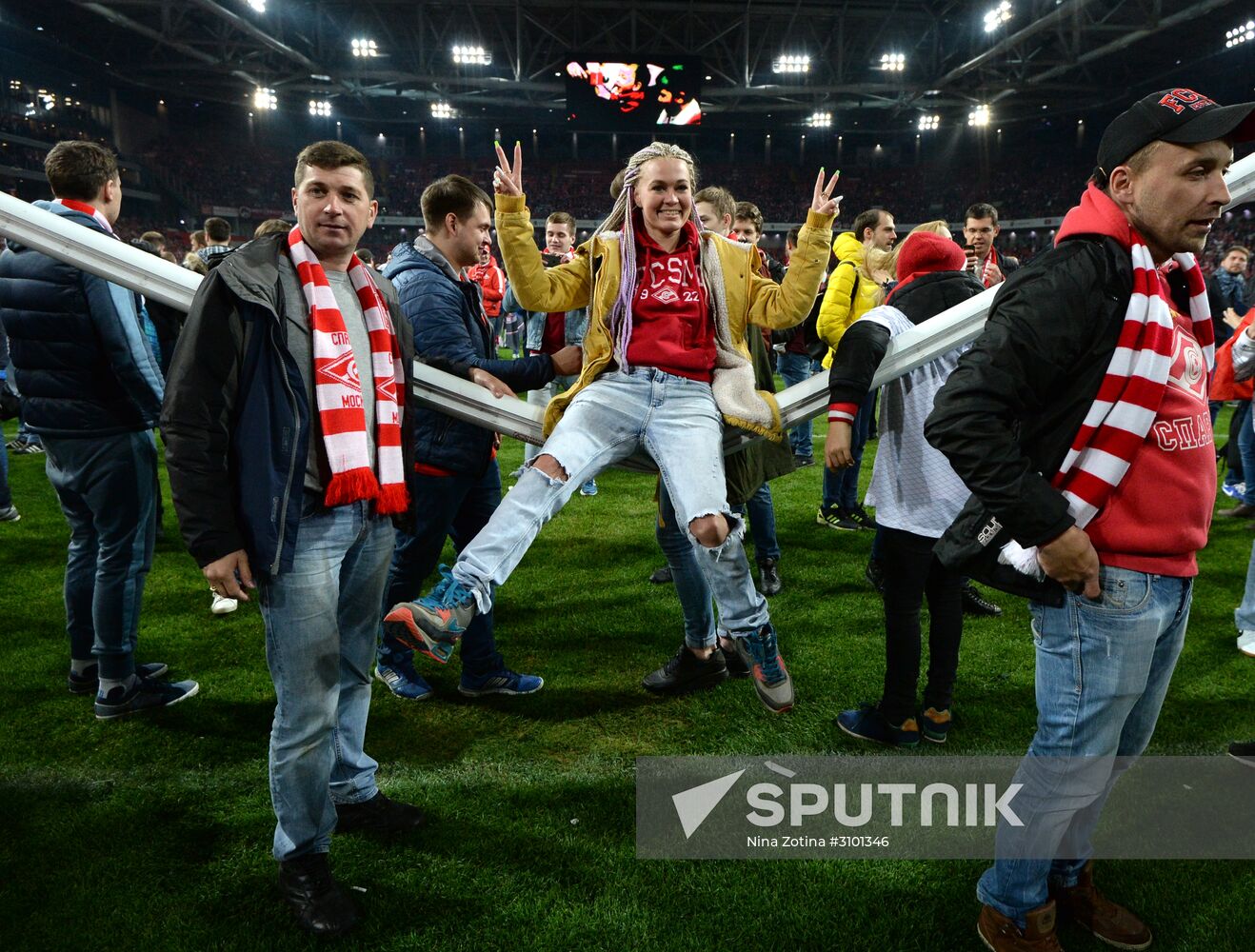 FC Spartak celebrates winning the Championship