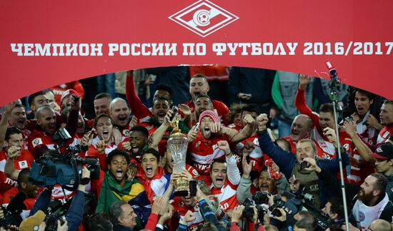 FC Spartak celebrates winning the Championship