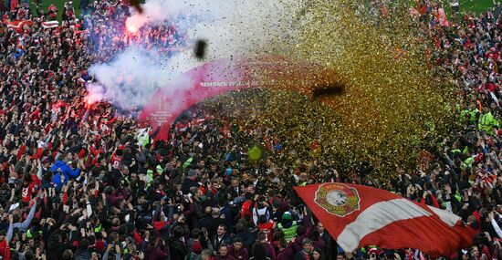 FC Spartak celebrates winning the Championship