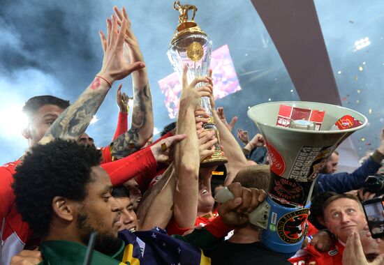 FC Spartak celebrates winning the Championship