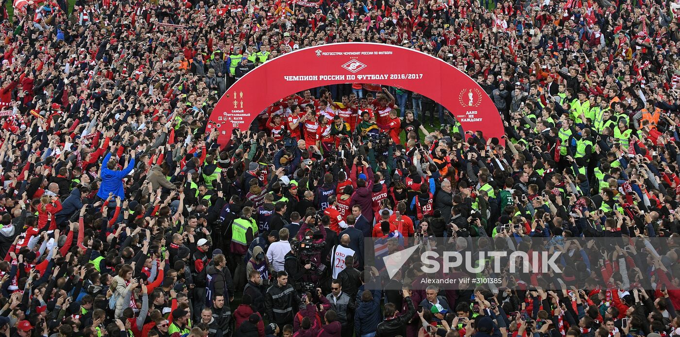 FC Spartak celebrates winning the Championship