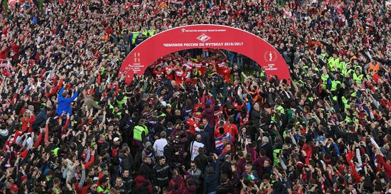FC Spartak celebrates winning the Championship