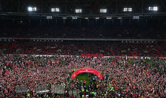 FC Spartak celebrates winning the Championship