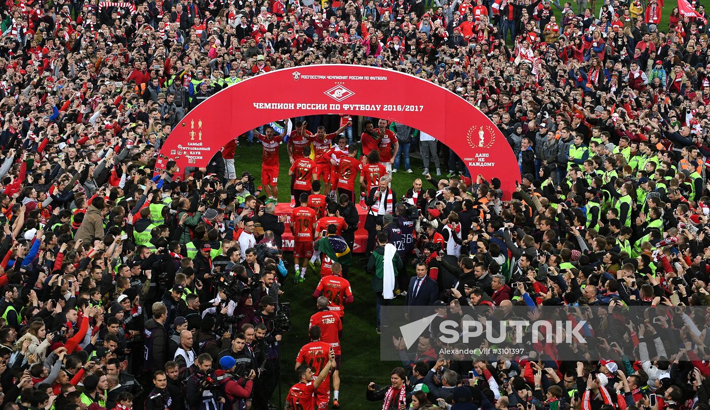 FC Spartak celebrates winning the Championship