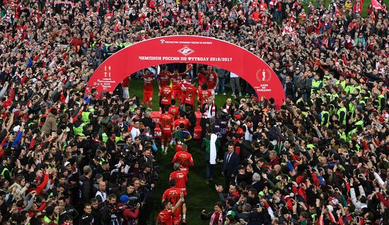 FC Spartak celebrates winning the Championship