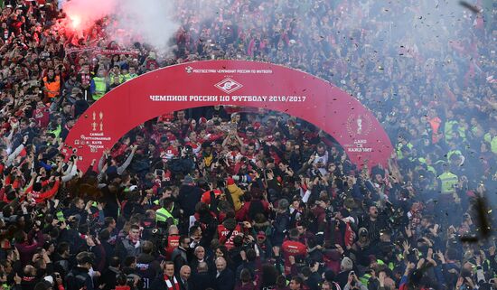 FC Spartak celebrates winning the Championship