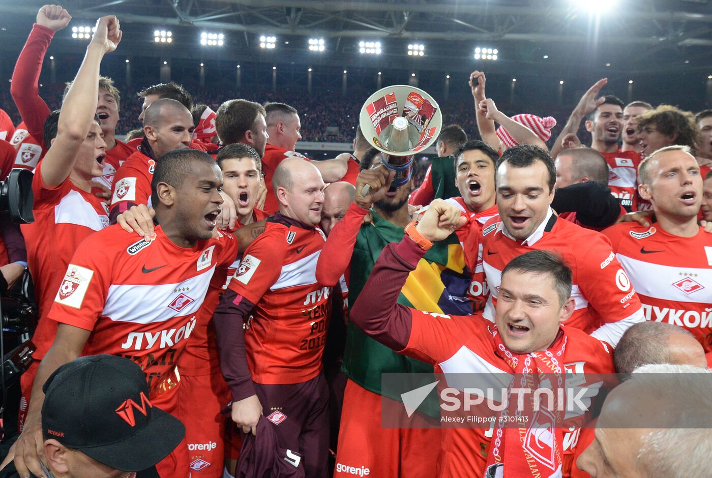 FC Spartak celebrates winning the Championship