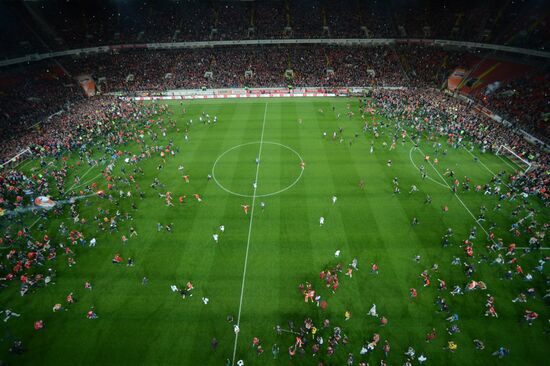 FC Spartak celebrates winning the Championship