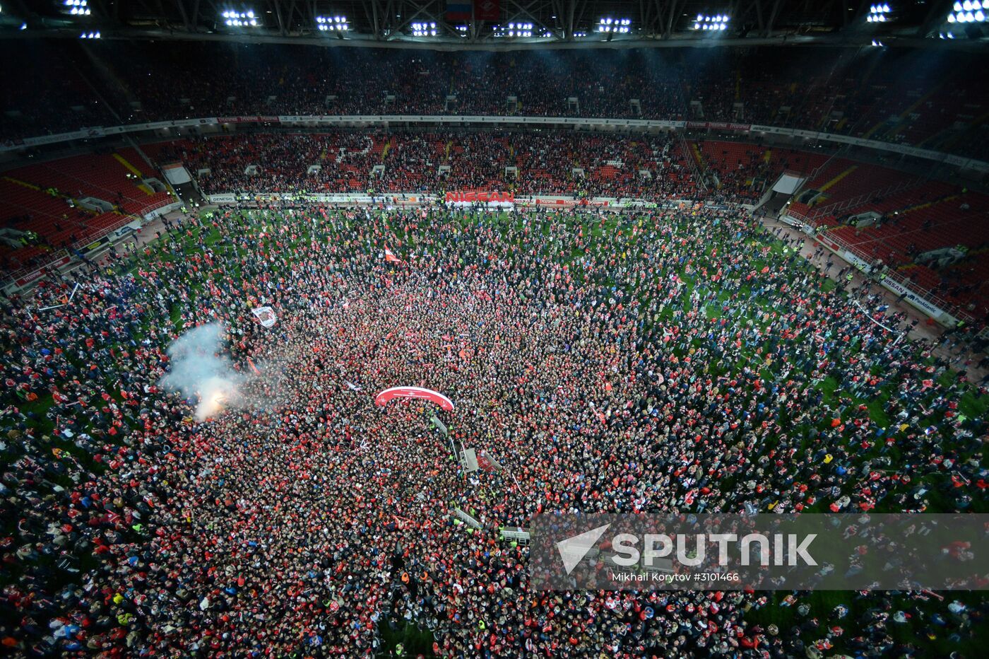FC Spartak celebrates winning the Championship