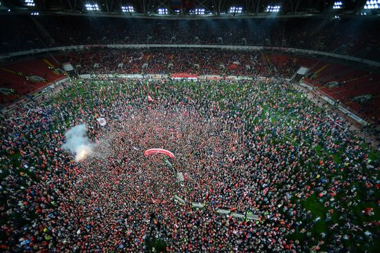 FC Spartak celebrates winning the Championship