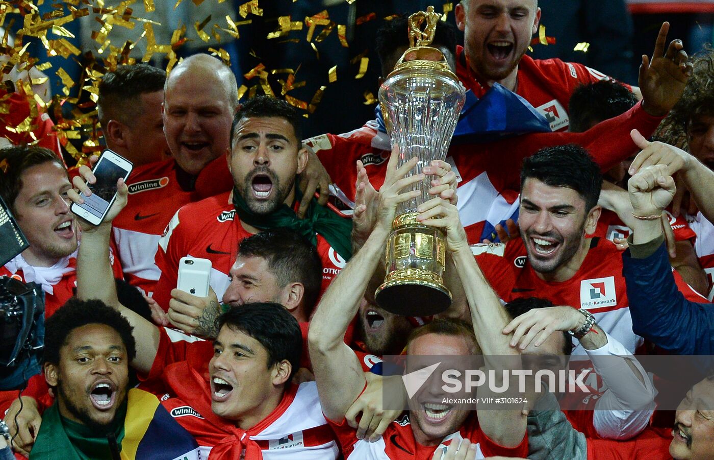 FC Spartak celebrates winning the Championship