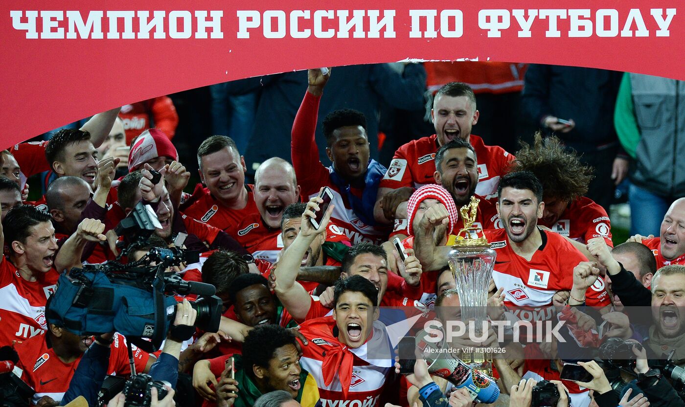 FC Spartak celebrates winning the Championship