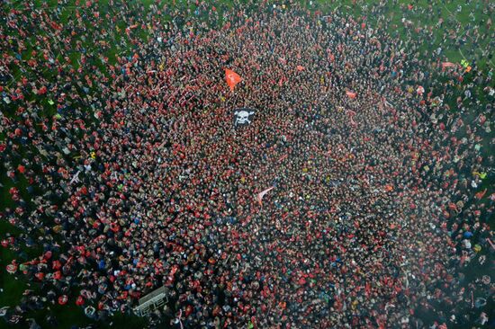FC Spartak celebrates winning the Championship