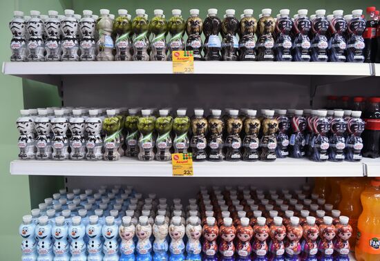 Svyatoy Istochnik soft drinks company launches cartoon character bottles