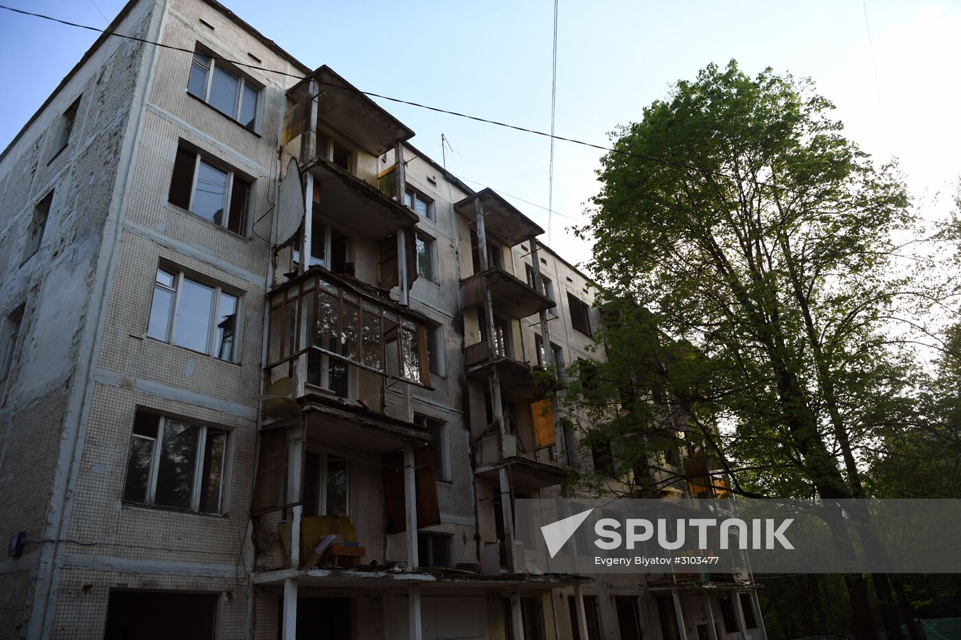 Vacated five-story residential buildings