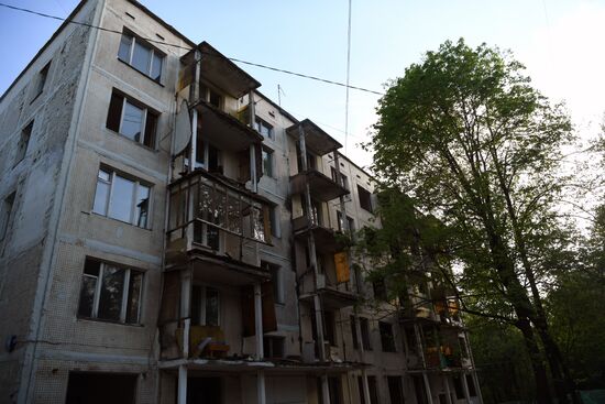 Vacated five-story residential buildings