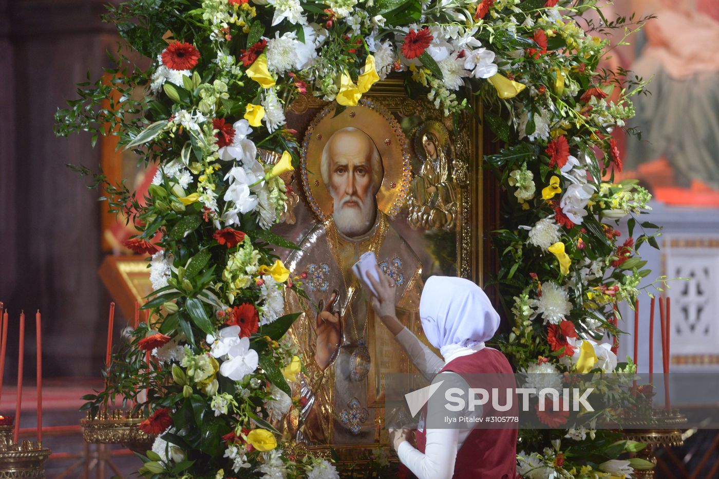 Saint Nicholas relics welcoming ceremony at Christ the Savior Cathedral