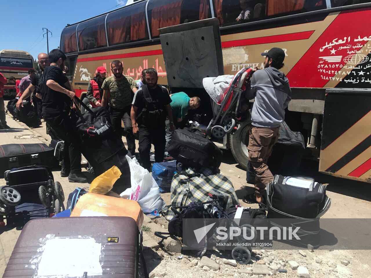 Last stage of militants' evacuation from Al Waer, Homs