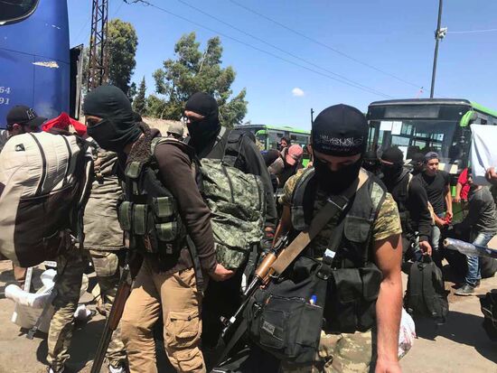 Last stage of militants' evacuation from Al Waer, Homs