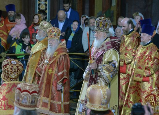 Saint Nicholas relics welcoming ceremony at Christ the Savior Cathedral