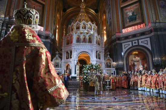 Saint Nicholas relics welcoming ceremony at Christ the Savior Cathedral