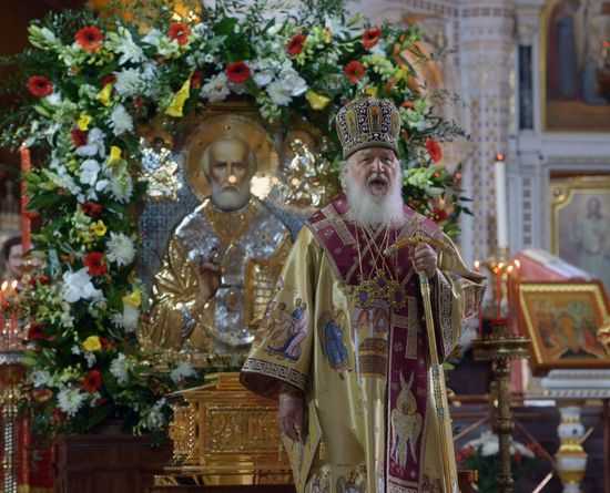 Saint Nicholas relics welcoming ceremony at Christ the Savior Cathedral