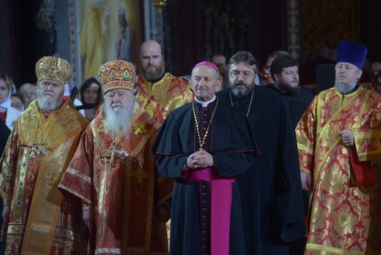 Saint Nicholas relics welcoming ceremony at Christ the Savior Cathedral
