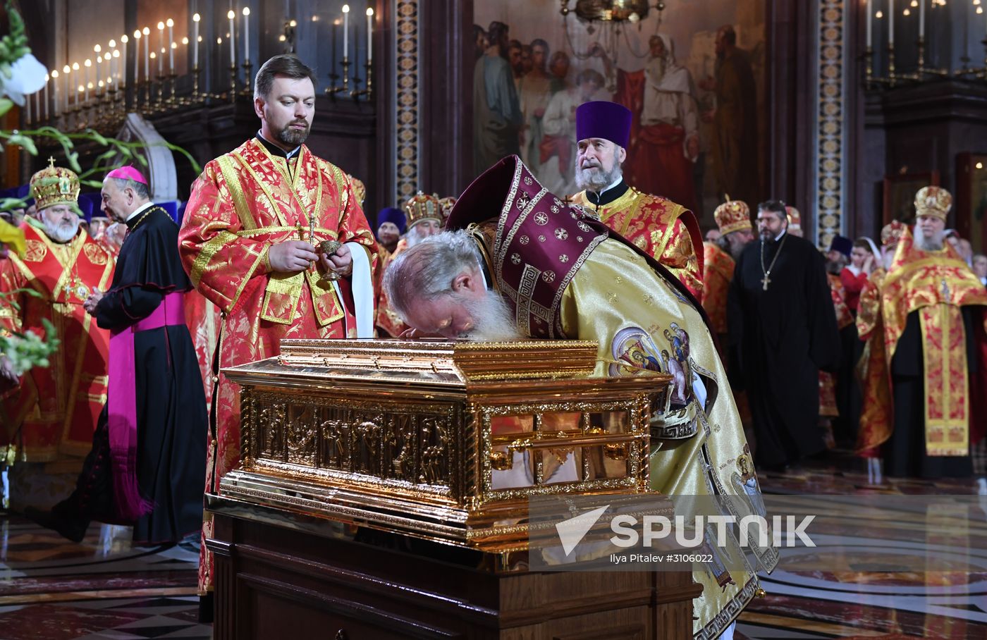 Saint Nicholas relics welcoming ceremony at Christ the Savior Cathedral