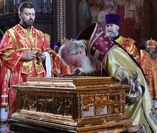 Saint Nicholas relics welcoming ceremony at Christ the Savior Cathedral