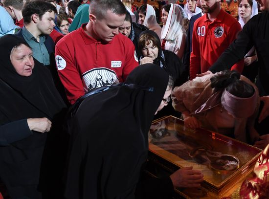 Saint Nicholas relics welcoming ceremony at Christ the Savior Cathedral
