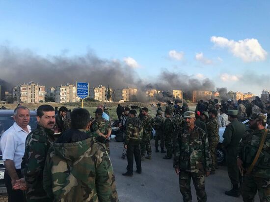 Last stage of militants' evacuation from Al Waer, Homs