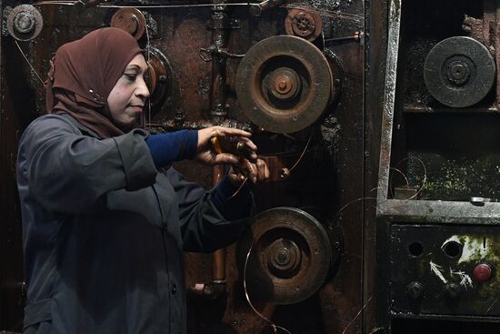 Electric cable plant in Damascus southern suburbs