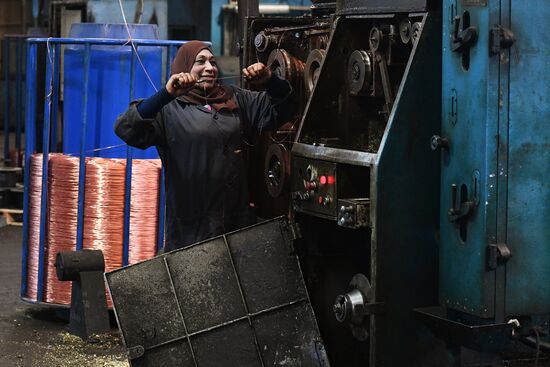 Electric cable plant in Damascus southern suburbs
