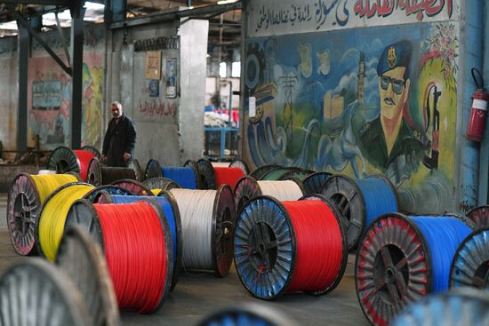Electric cable plant in Damascus southern suburbs