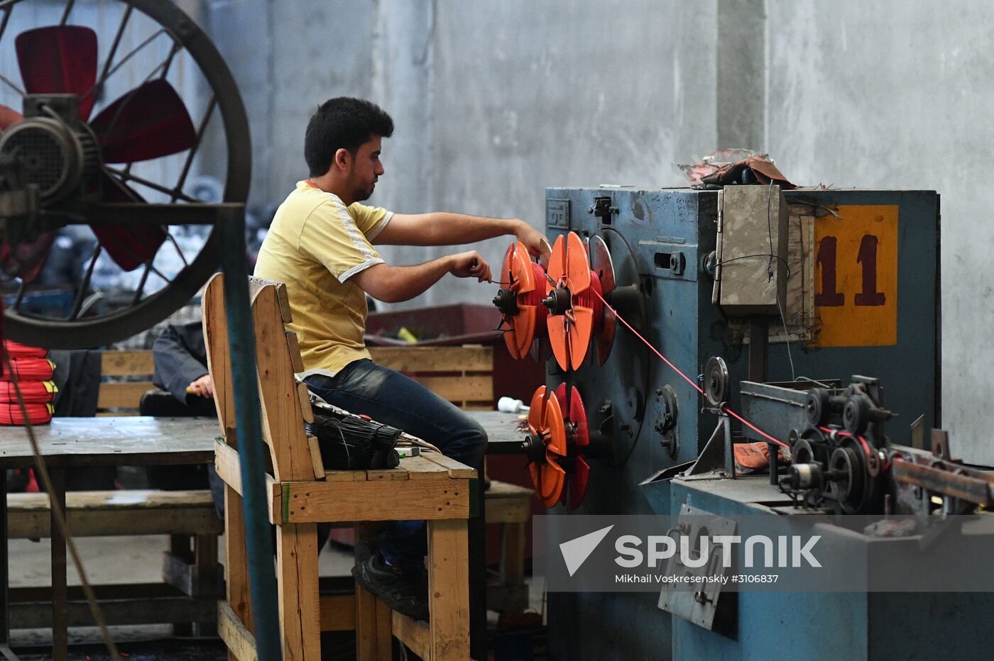 Electric cable plant in Damascus southern suburbs
