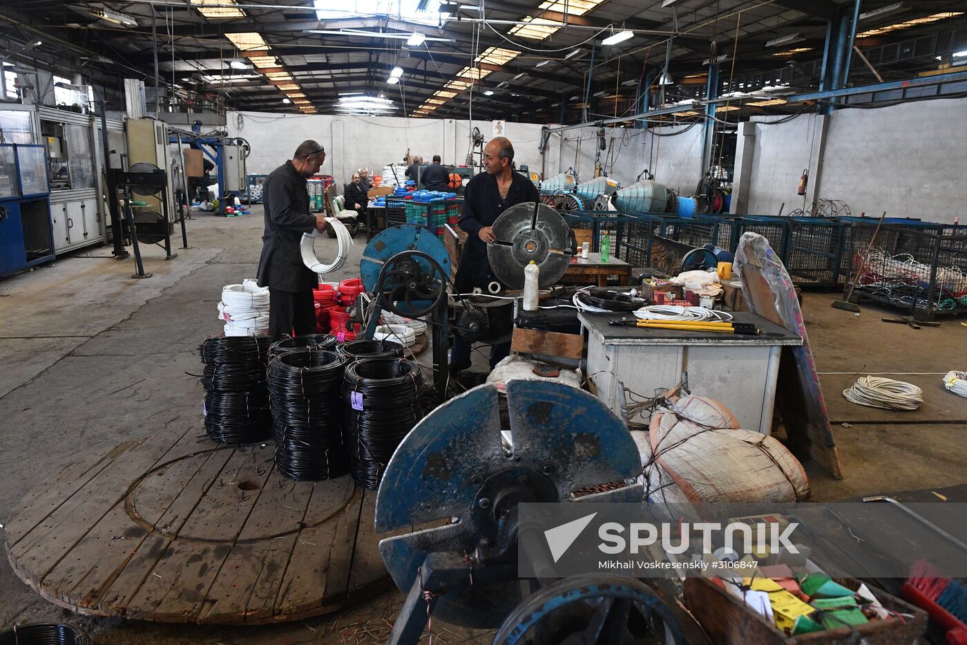 Electric cable plant in Damascus southenn suburbs