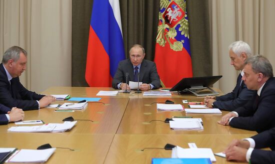 President Vladimir Putin conducts meeting on space branch development in Russia