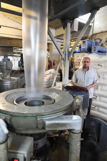 A polymer goods plant in eastern Damascus' Bab al-Sharqi district