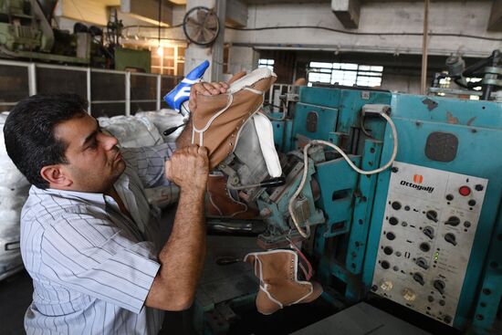 A polymer goods plant in eastern Damascus' Bab al-Sharqi district