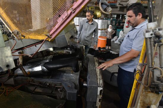 A polymer goods plant in eastern Damascus' Bab al-Sharqi district