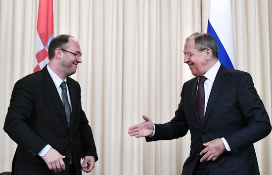 Sergei Lavrov meets with Croatian Foreign Minister Davor Ivo Stier