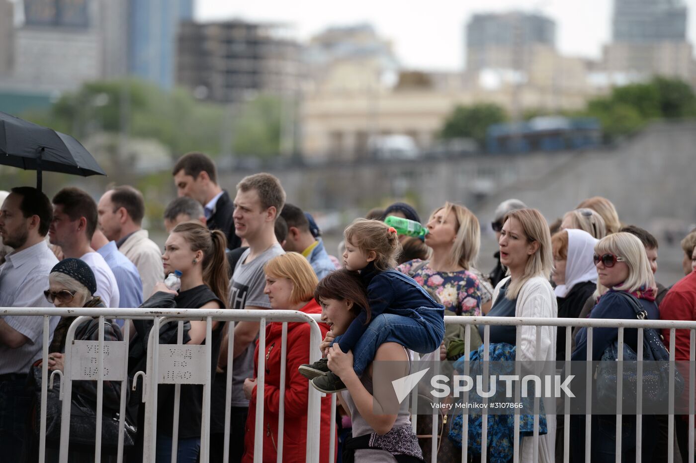 Pilgrims wait to see the holy relics of St. Nicholas the Miracle-Worker