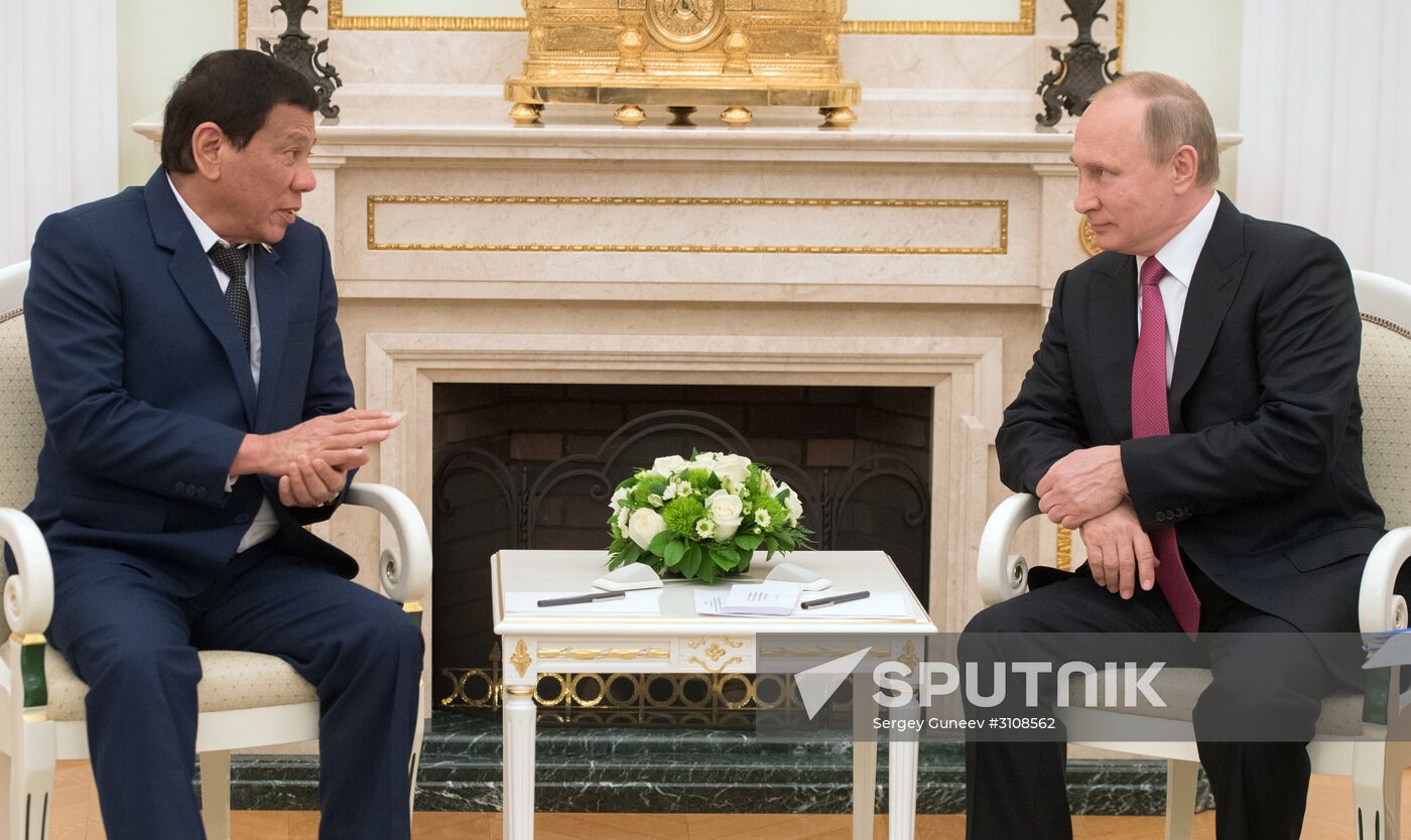 President Vladimir Putin meets with President of the Philippines Rodrigo Duterte